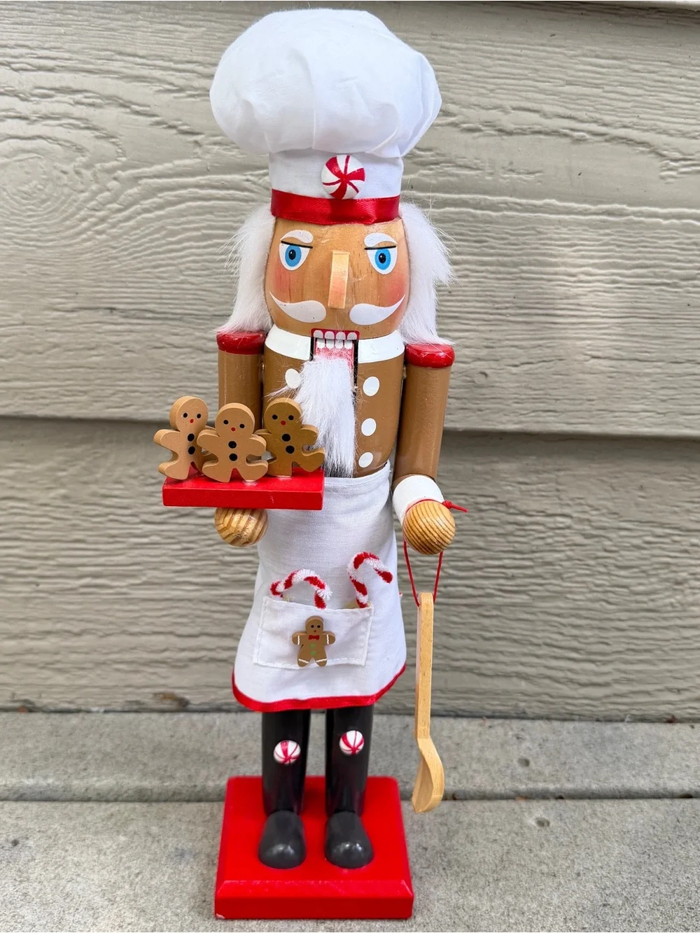 Christmas Nutcracker Chef Baker Gingerbread Man On A Tray 15” Wooden Hobby Lobby